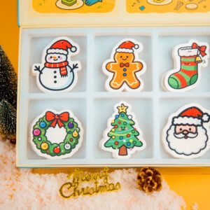 Christmas Friends Collection Thumbnail – Doyourclean Eco Sponges Christmas Friends sponge gift set displayed with Doyourclean box, featuring festive designs like Santa, wreath, and snowman.