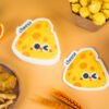 Tasty Friends â Cheese Sponge | Cute Kitchen Cleaning Gift Two cheese-shaped Doyourclean eco sponges with yellow texture and cartoon eyes.