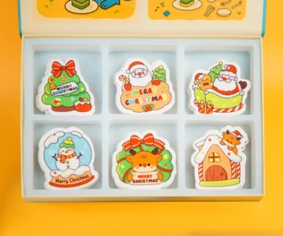 Santa Friends Christmas cellulose sponge gift box overview