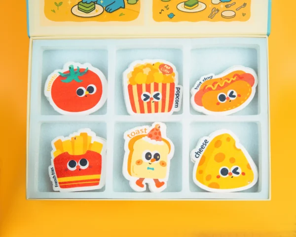 Tasty Friends food-themed cellulose sponge gift box overview