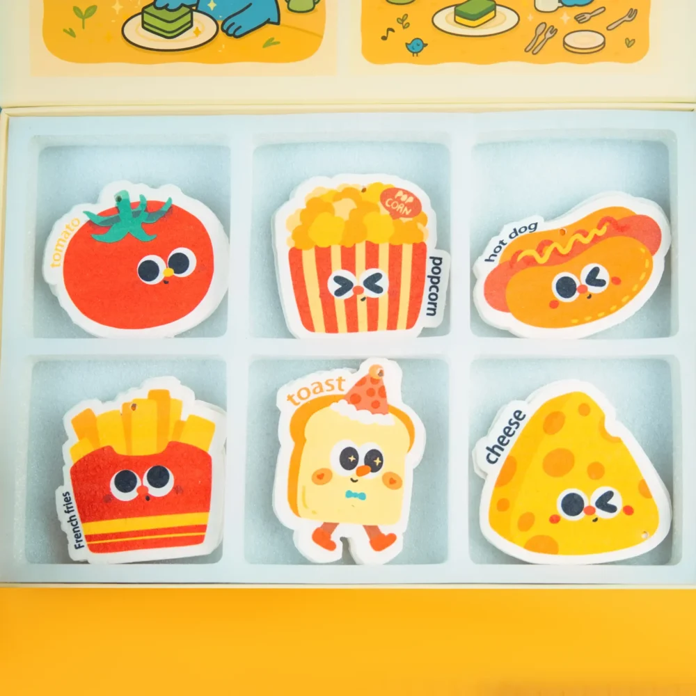 Tasty Friends food-themed cellulose sponge gift box overview