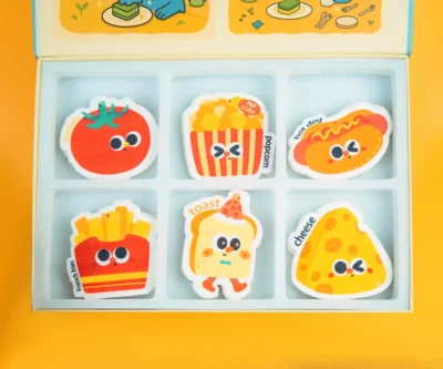 Tasty Friends food-themed cellulose sponge gift box overview